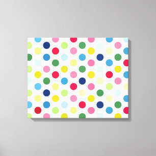 Rainbow polka dots canvastryck