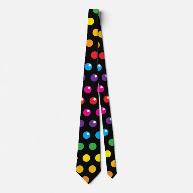 Rainbow Polka dots Clown Funny Black Neck Tie Slips (Framsida)