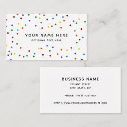 Rainbow Polka dots Confetti Mönster Visitkort
