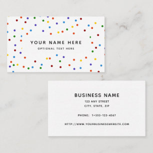 Rainbow Polka dots Confetti Mönster Visitkort