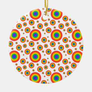 Rainbow Polka dots Julgransprydnad Keramik