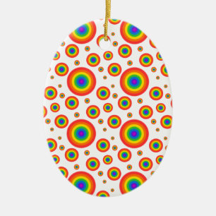 Rainbow Polka dots Julgransprydnad Keramik