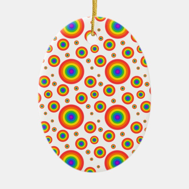 Rainbow Polka dots Julgransprydnad Keramik (Framsidan)
