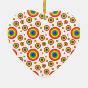 Rainbow Polka dots Julgransprydnad Keramik