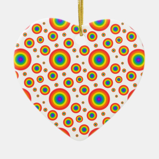 Rainbow Polka dots Julgransprydnad Keramik (Framsidan)