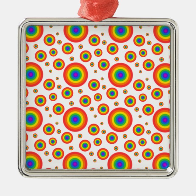 Rainbow Polka dots Julgransprydnad Metall (Framsidan)