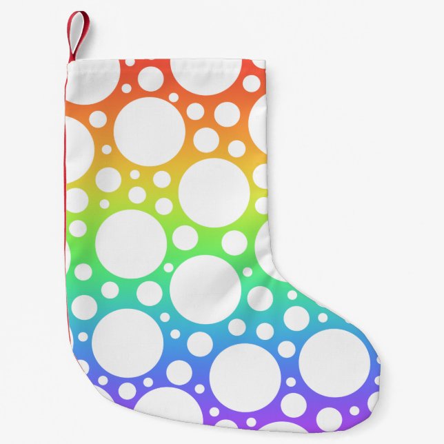 Rainbow Polka dots, julklapp Liten Julstrumpa (Framsidan)
