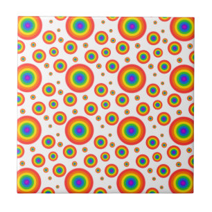 Rainbow Polka dots Kakelplatta
