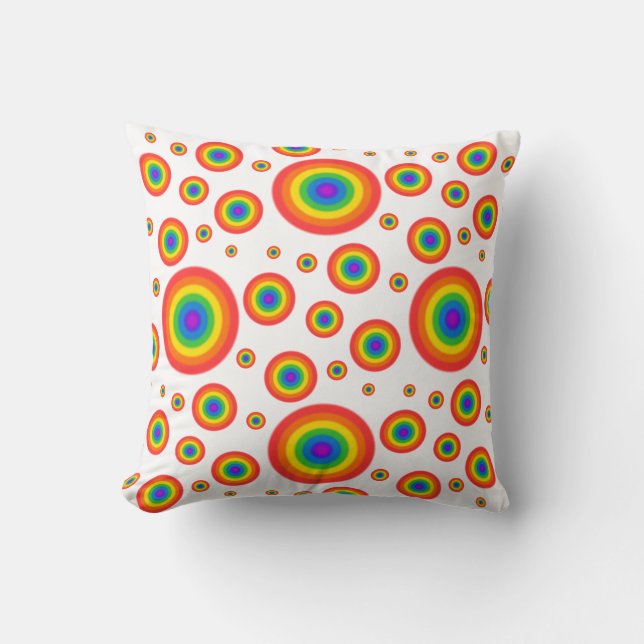 Rainbow Polka dots Kudde (Framsida)