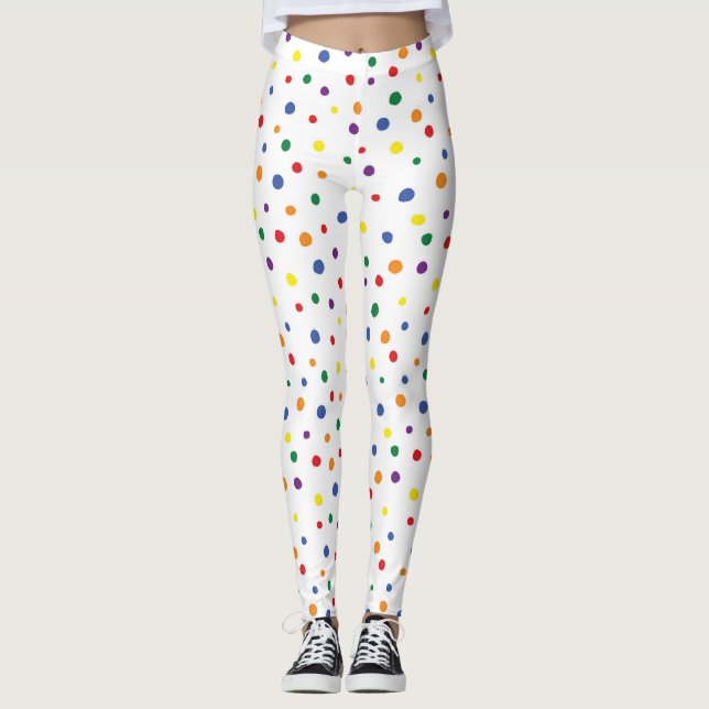 Rainbow Polka dots Leggings (Framsida)