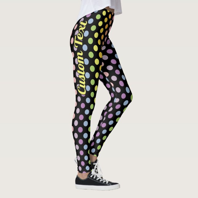 Rainbow Polka dots Mönster Leggings (Höger)