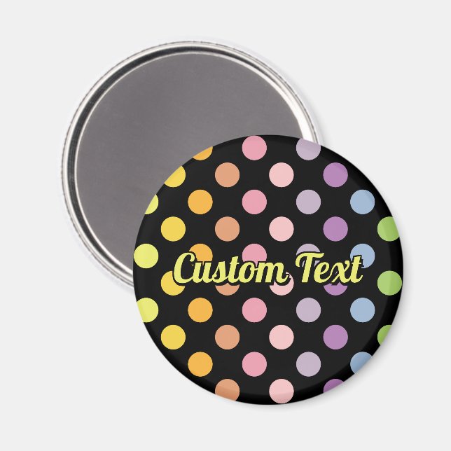 Rainbow Polka dots Mönster Magnet (Front/Back)