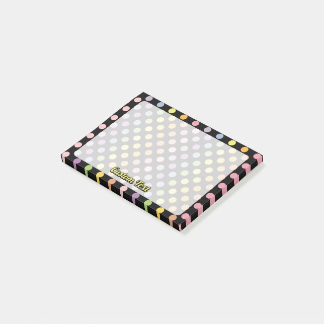 Rainbow Polka dots Mönster Post-it Block (Vinklad)