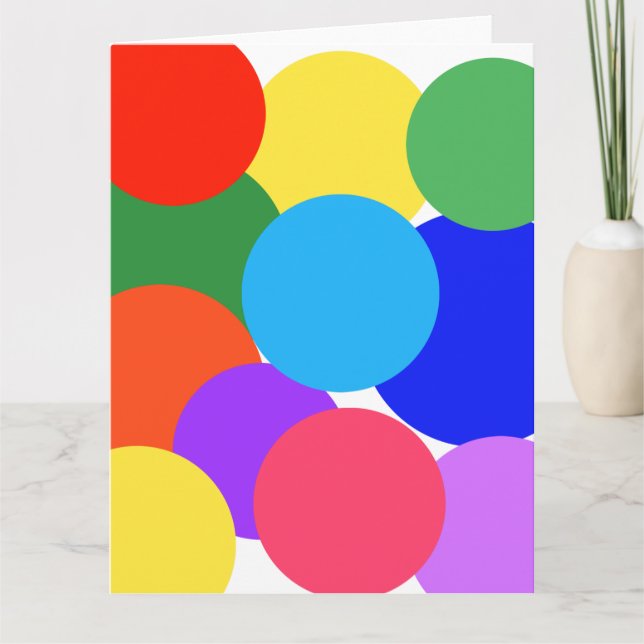 Rainbow Polka dots Notecard Tack Kort (Framsida)
