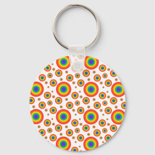 Rainbow Polka dots Nyckelring