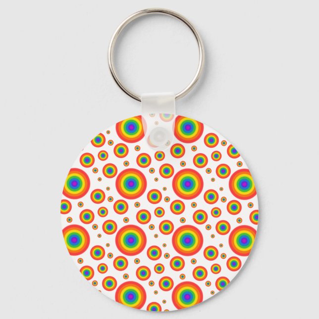 Rainbow Polka dots Nyckelring (Framsida)