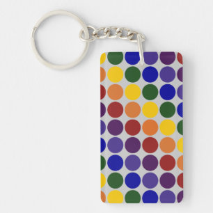 Rainbow Polka dots on Grått