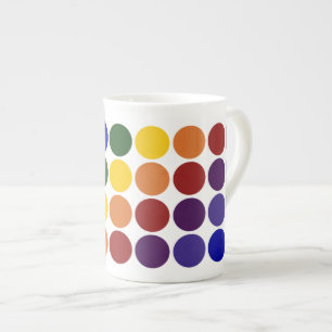 Rainbow Polka dots on White Benporslin Mugg