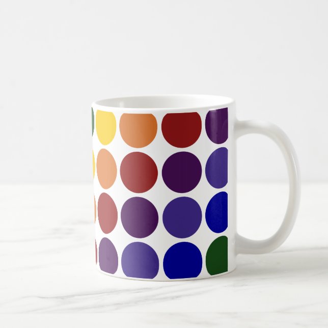 Rainbow Polka dots on White Kaffemugg (Höger)