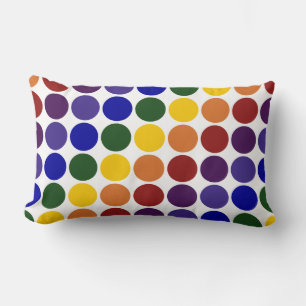 Rainbow Polka dots on White Lumbarkudde