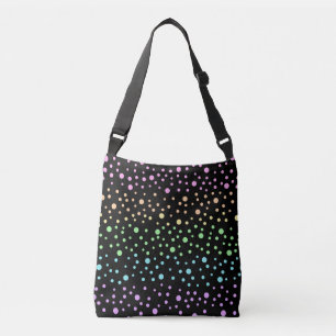 Rainbow Polka dots på Black Crossbody Bag Axelväska