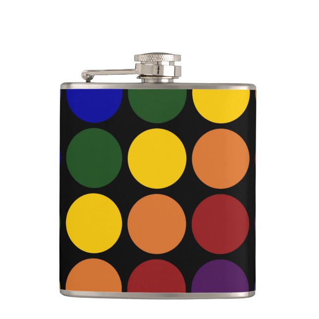 Rainbow Polka dots på Black Fickplunta (Framsidan)