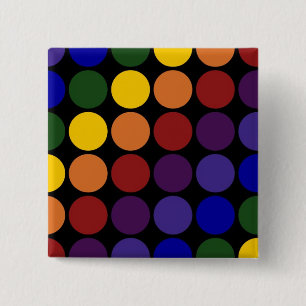 Rainbow Polka dots på Black Knapp