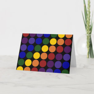 Rainbow Polka dots på Black Kort