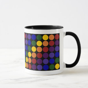 Rainbow Polka dots på Black Mugg