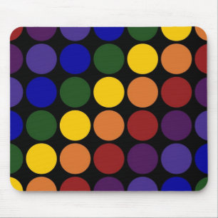 Rainbow Polka dots på Black Musmatta