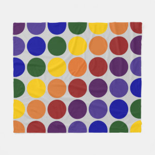 Rainbow Polka dots på Grått Fleecefilt