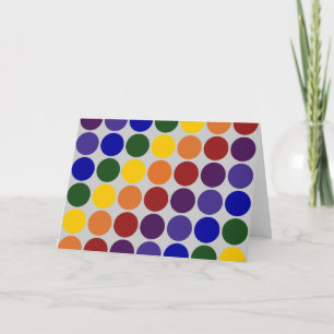 Rainbow Polka dots på Grått Kort
