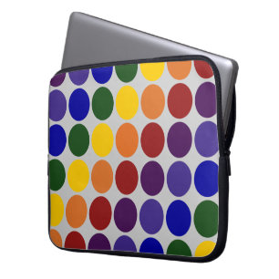 Rainbow Polka dots på Grått Laptop Fodral