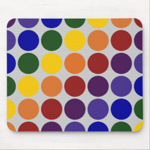 Rainbow Polka dots på Grått Mouse Pad Musmatta