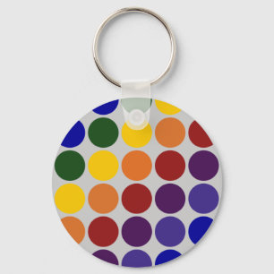 Rainbow Polka dots på Grått Nyckelring