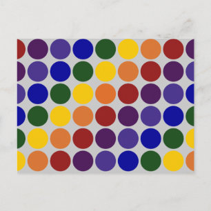Rainbow Polka dots på Grått Vykort