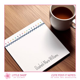 Rainbow Polka dots Personlig Post-it Block