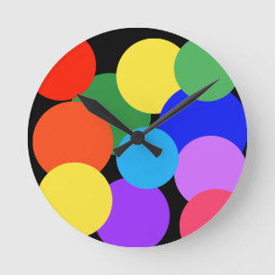 Rainbow Polka dots Rund Klocka