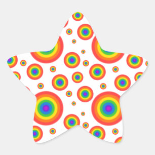 Rainbow Polka dots Stjärnformat Klistermärke