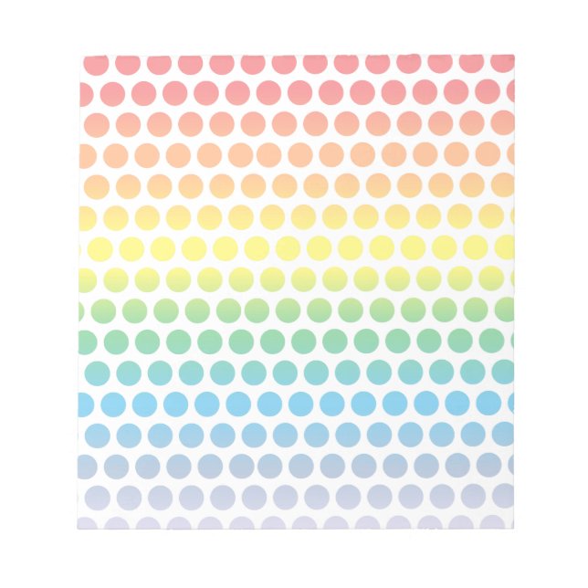 Rainbow Polka dots White Anteckningsblock (Framsida)