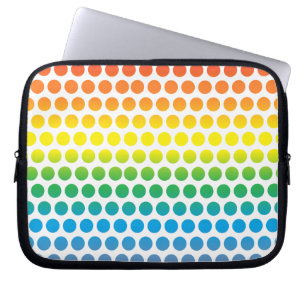 Rainbow Polka dots White Laptop Fodral