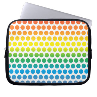 Rainbow Polka dots White Laptop Fodral