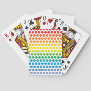Rainbow Polka dots White Spelkort