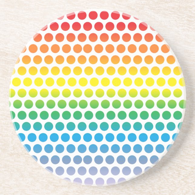 Rainbow Polka dots White Underlägg Sandsten (Framsidan)