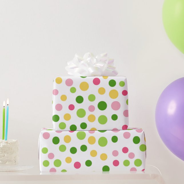 Rainbow Polkadot Pattern Colorful Presentpapper (Festgåvor)