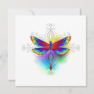 Rainbow Polygonal Dragonfly