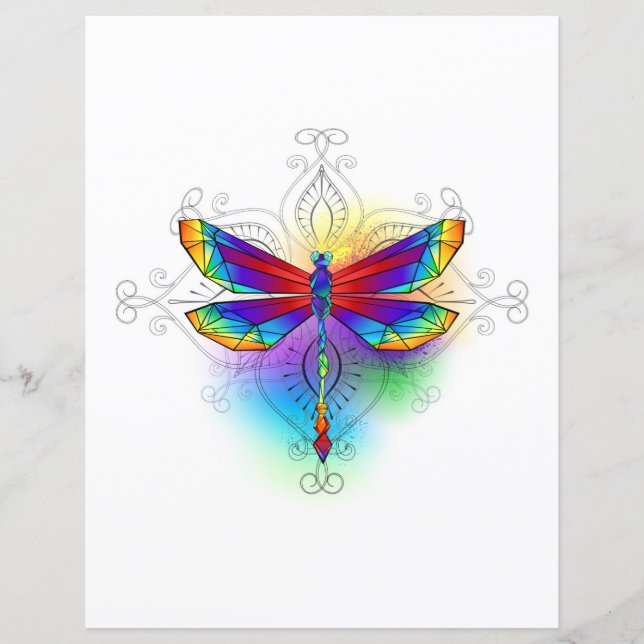 Rainbow Polygonal Dragonfly (Framsida)