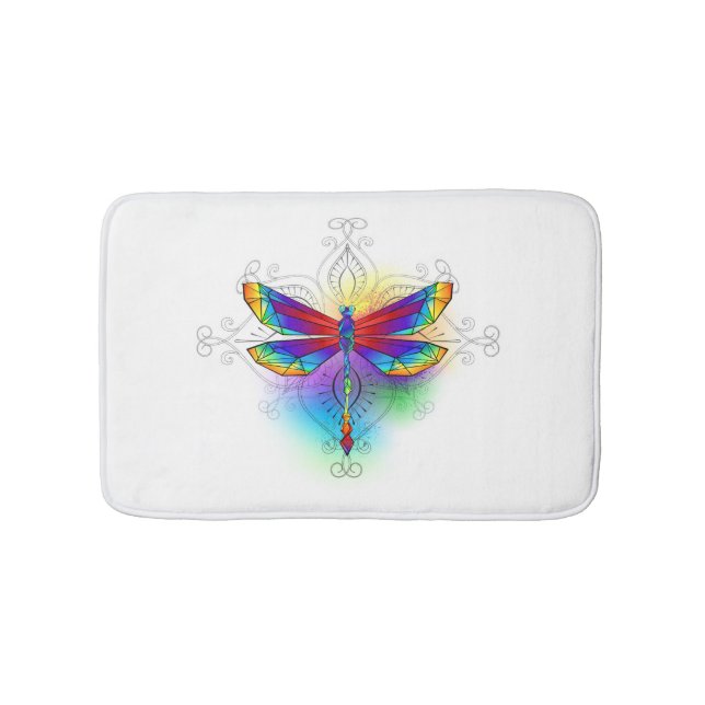 Rainbow Polygonal Dragonfly Badrumsmatta (Framsidan)