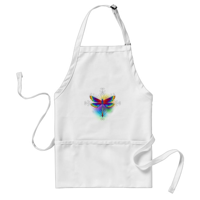 Rainbow Polygonal Dragonfly Förkläde (Framsidan)