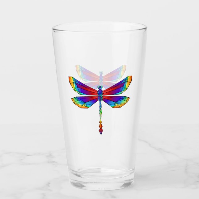 Rainbow Polygonal Dragonfly Glaskopp (Framsida)